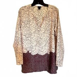 Beautiful sheer tunic floral blouse